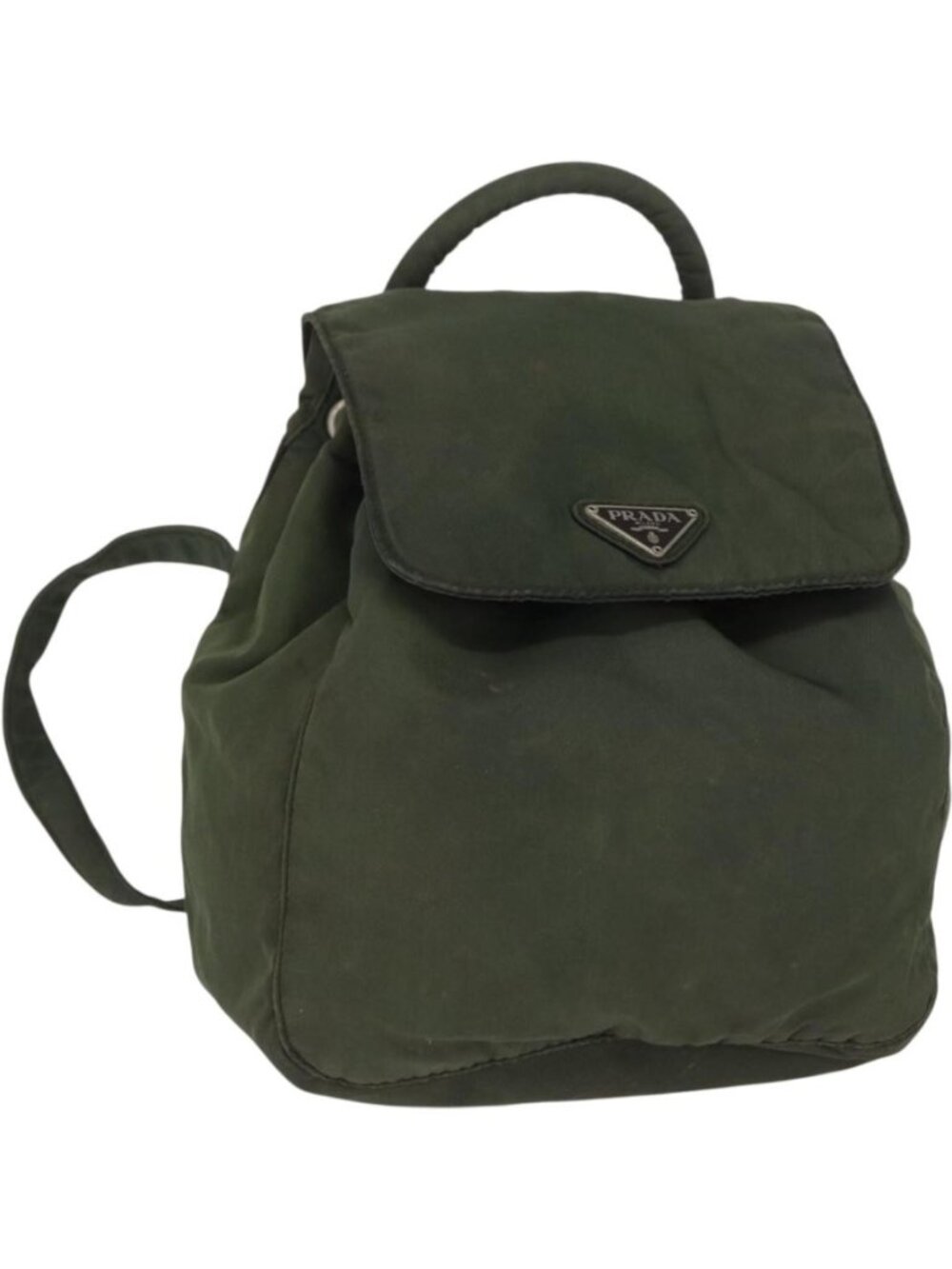 PRADA Backpack Nylon Khaki Silver